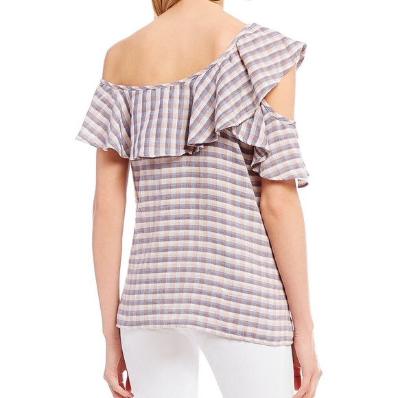 Jessica Simpson Ruffle Pink Gingham Top Size XL - Picture 2 of 7